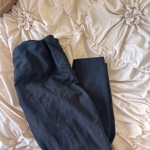 Lululemon Wunder Train Black Ribbed High-Waist Leggings